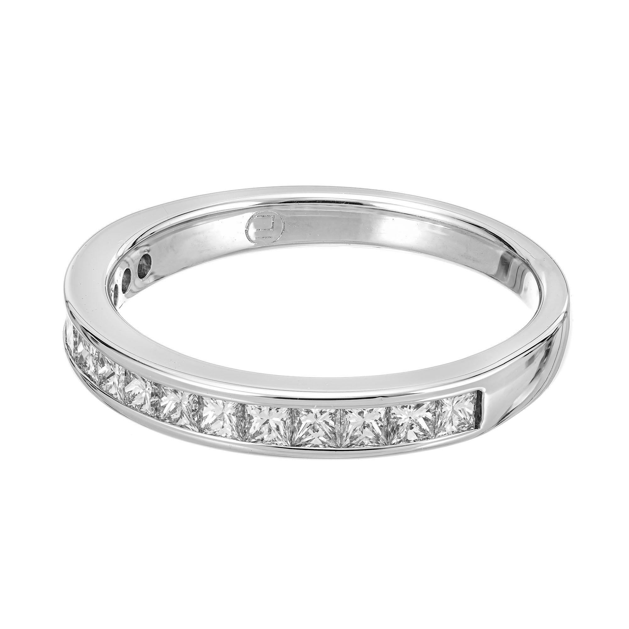 Princess Cut .50 Carat Diamond White Gold Wedding Band Ring For Sale