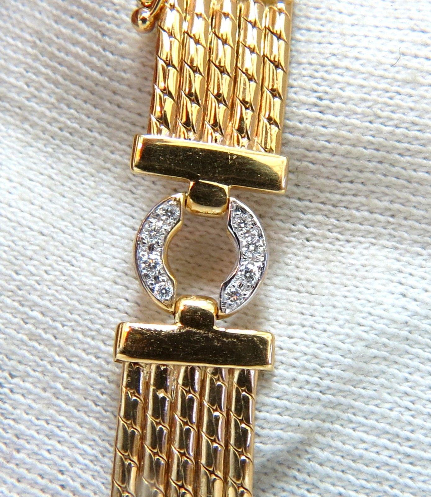 Round Cut .50 Carat Diamonds Circle Link Bracelet 14 Karat Vintage Revisit