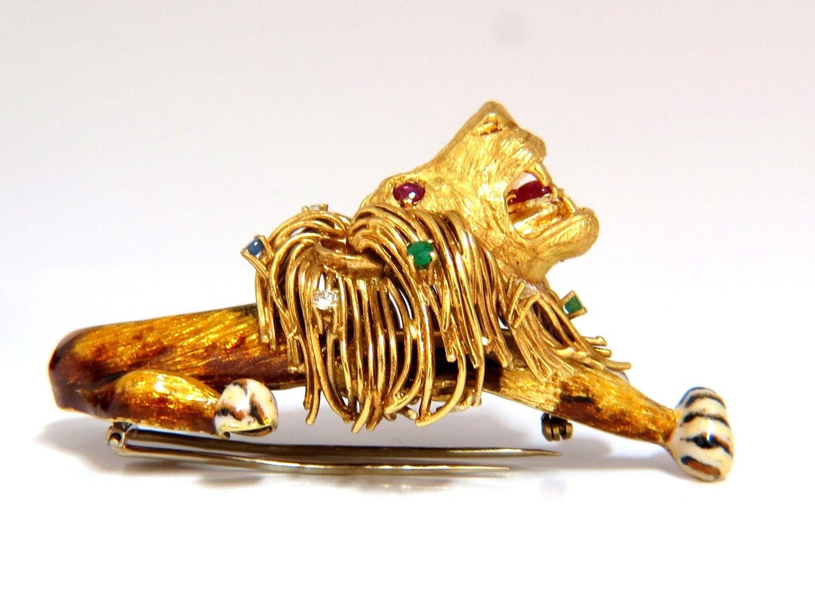 .50 Carat Diamonds Royal Lion Monarch Brooch Pin 18 Karat 3D Best 1