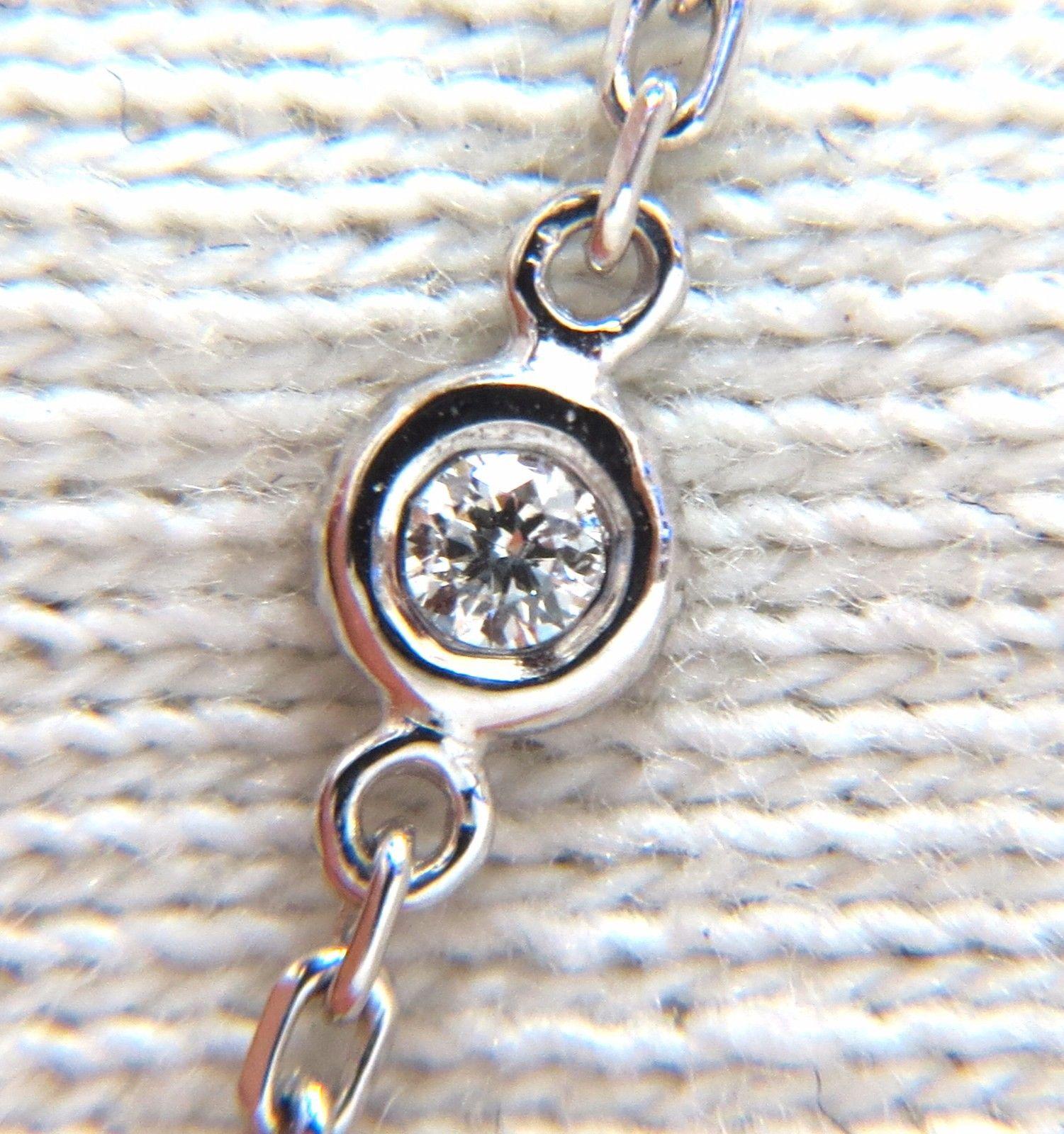 .50ct. Diamonds ladies Station Yard Necklace. 

Rondes, coupes complètes.
Couleurs F/G

Clarté Vs-2.


14 diamants au total.

Longueur totale du collier : 16 pouces.

or blanc 14Kt 

2.8 grammes

Diamants montés à fleur / finition lisse

3 800 $