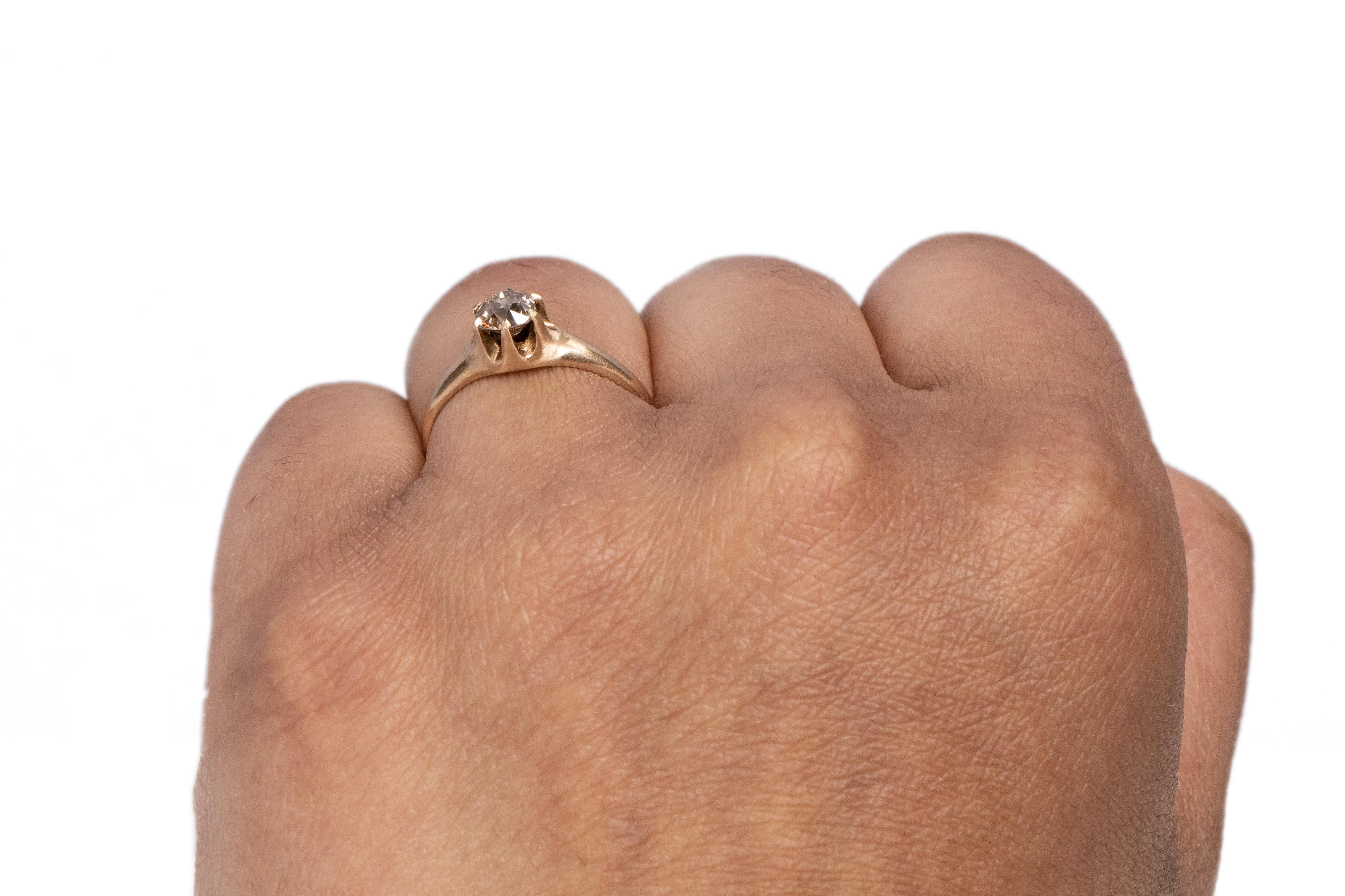 Women's .50 Carat Edwardian Diamond 9 Karat Rose Gold Engagement Ring For Sale