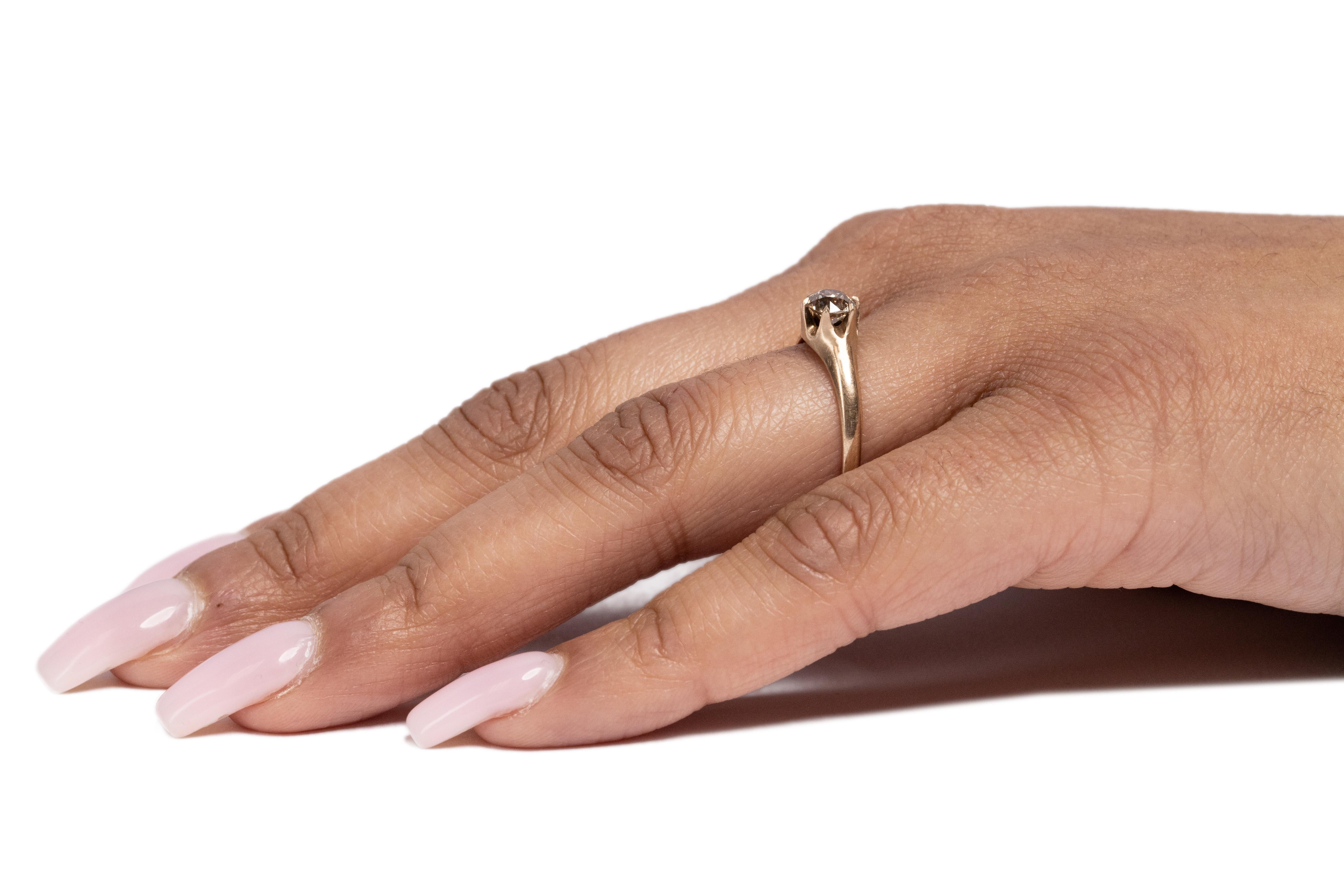 .50 Carat Edwardian Diamond 9 Karat Rose Gold Engagement Ring For Sale 1