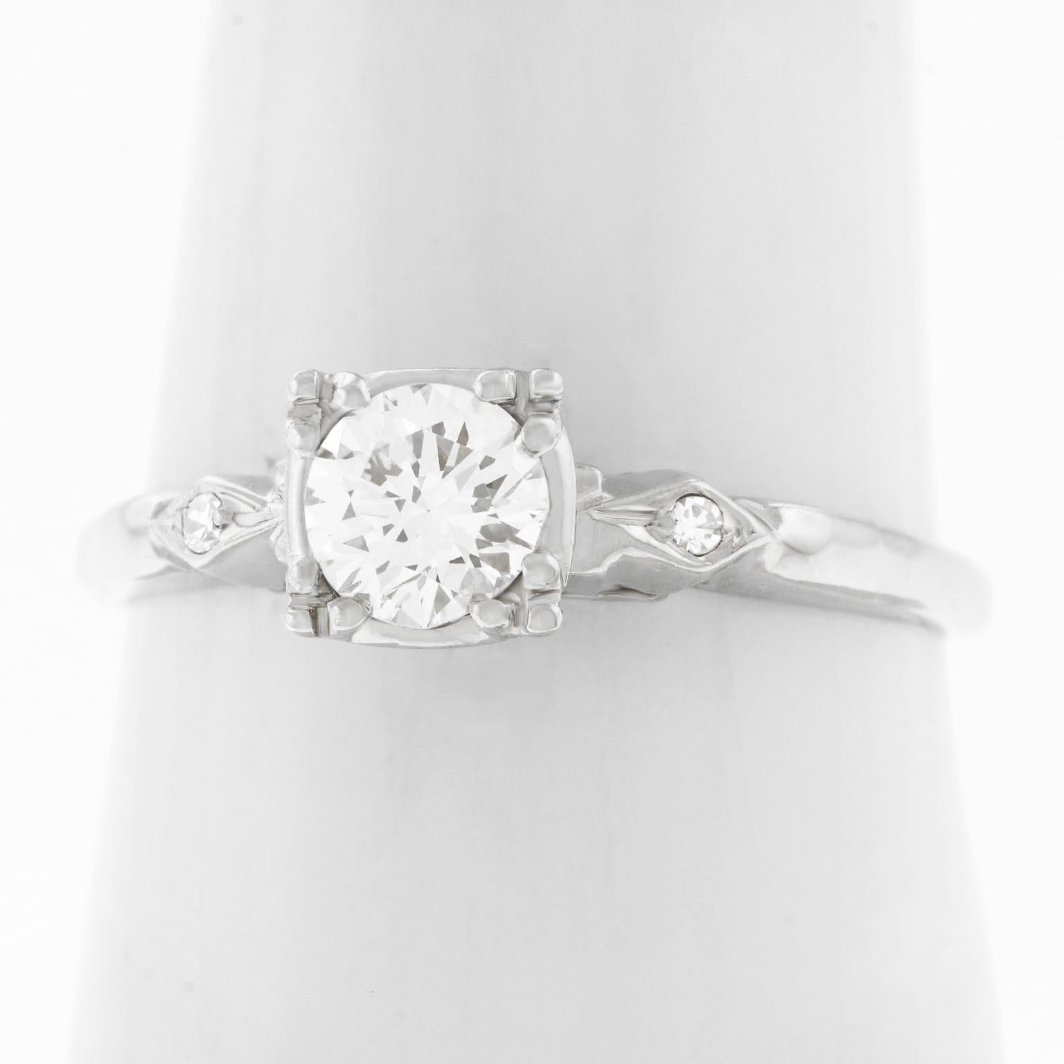 Art Deco .50ct Diamond set Gold Engagement Ring 4
