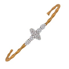 Bracelet élégant en fil d'or et diamants VS pour femmes de 0,50 carat