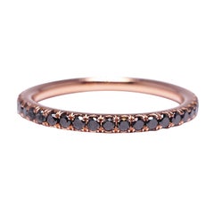 Micro Pave Black Diamond .50 Carat Eternity Wedding Band in Rose Gold