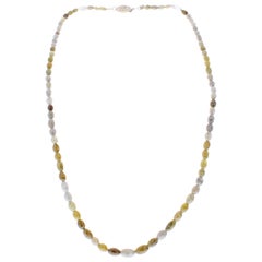 50 Carat Multi-Color Briolette Diamond Necklace in 14 Karat White Gold