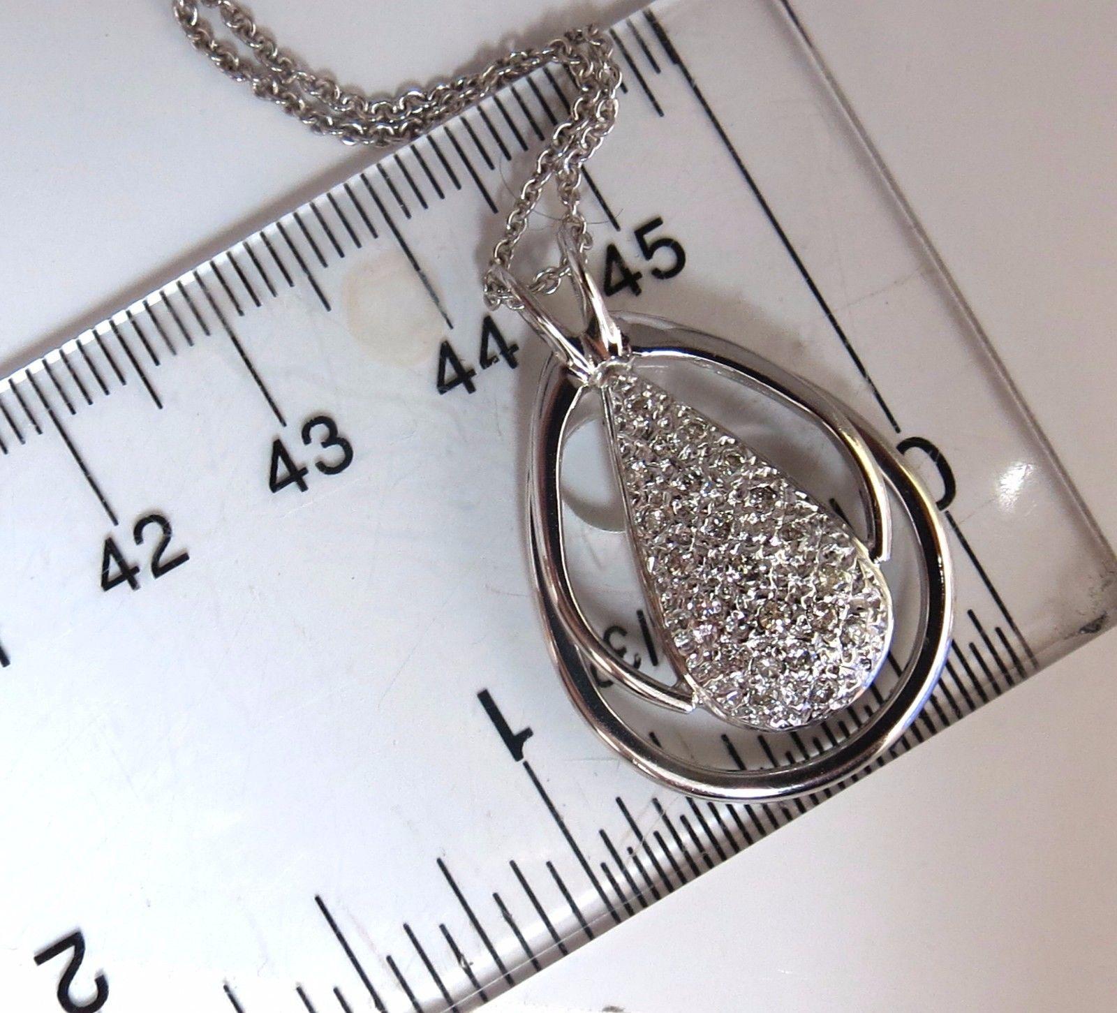 .50 Carat Natural Diamonds Pear Cluster Necklace 14 Karat For Sale 1