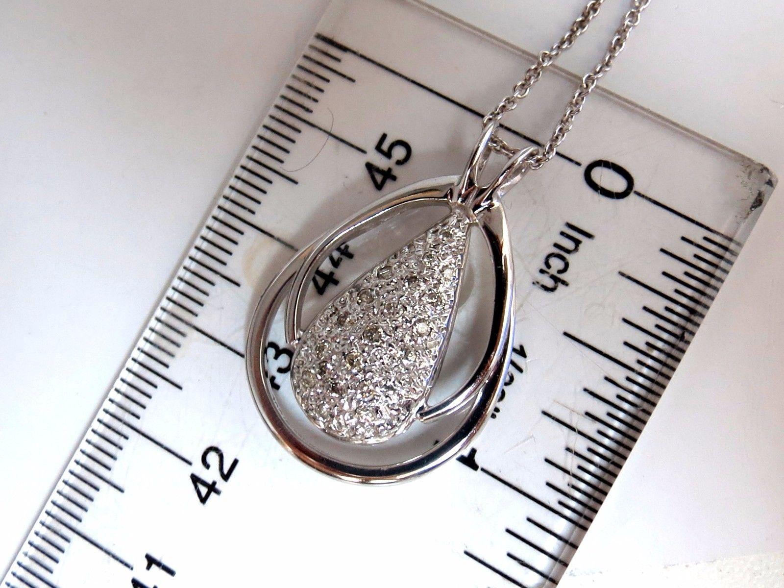.50 Carat Natural Diamonds Pear Cluster Necklace 14 Karat For Sale 2