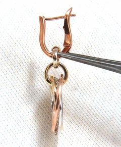 .50 Carat Natural Diamonds Rolling Loop Rings Dangle Earrings 14 Karat Multi