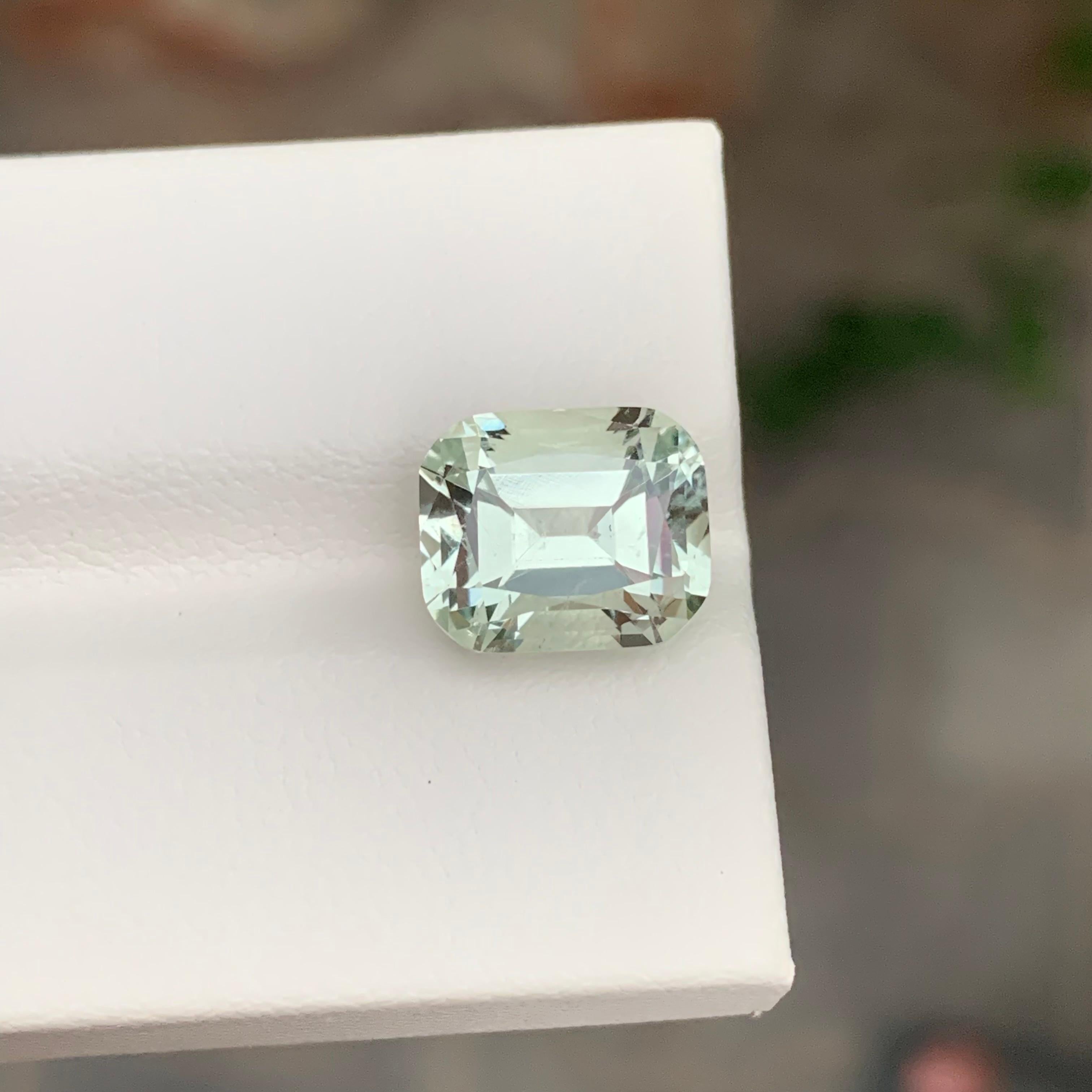 Taille coussin 5.0 Carat Natural Loose Green Amethyst / Prasiolite Cushion Shape Gemstone (Améthyste verte / Prasiolite en forme de coussin) en vente