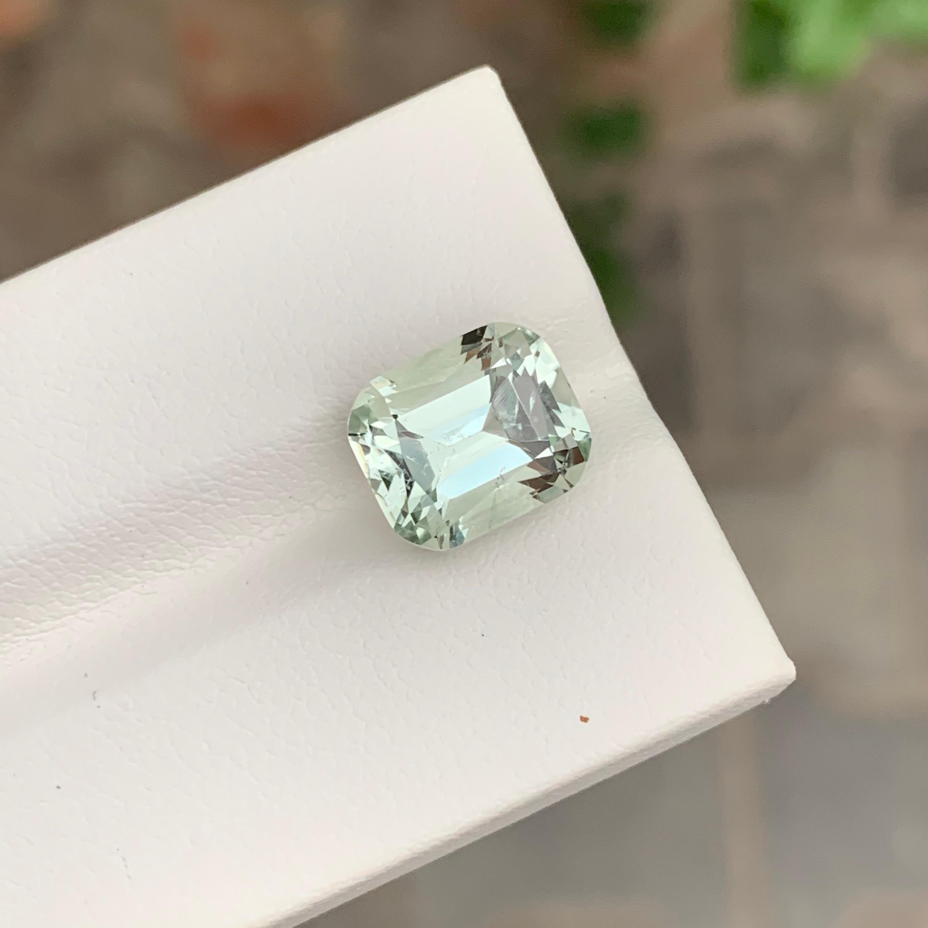 5.0 Carat Natural Loose Green Amethyst / Prasiolite Cushion Shape Gemstone (Améthyste verte / Prasiolite en forme de coussin) en vente 1