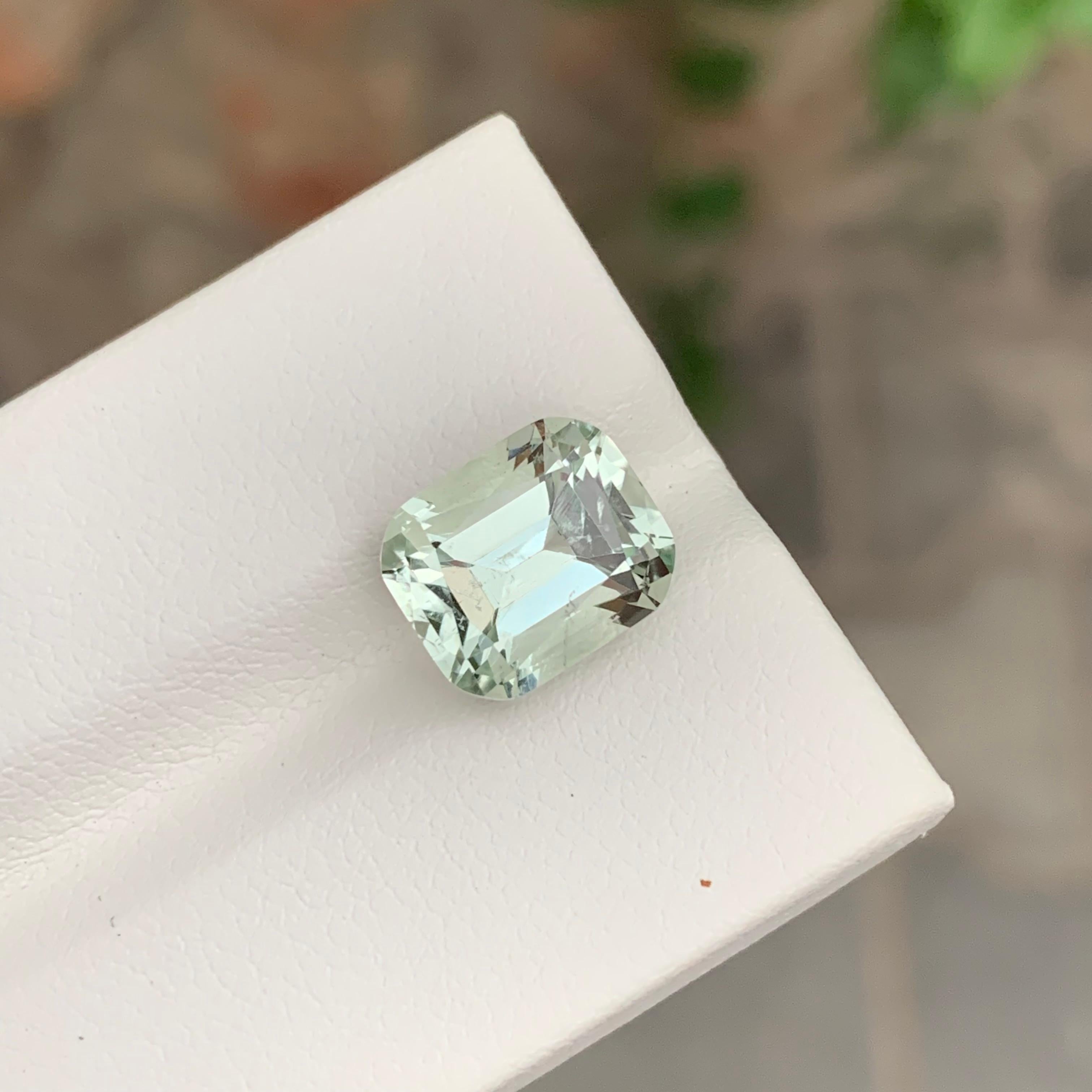 5.0 Carat Natural Loose Green Amethyst / Prasiolite Cushion Shape Gemstone (Améthyste verte / Prasiolite en forme de coussin) en vente 2
