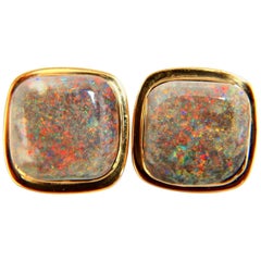50 Carat Natural Opal Clip Earrings 14 Karat
