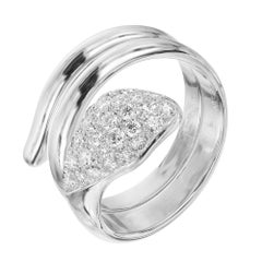 .50 Carat Pave Diamond White Gold Wrap Snake Ring