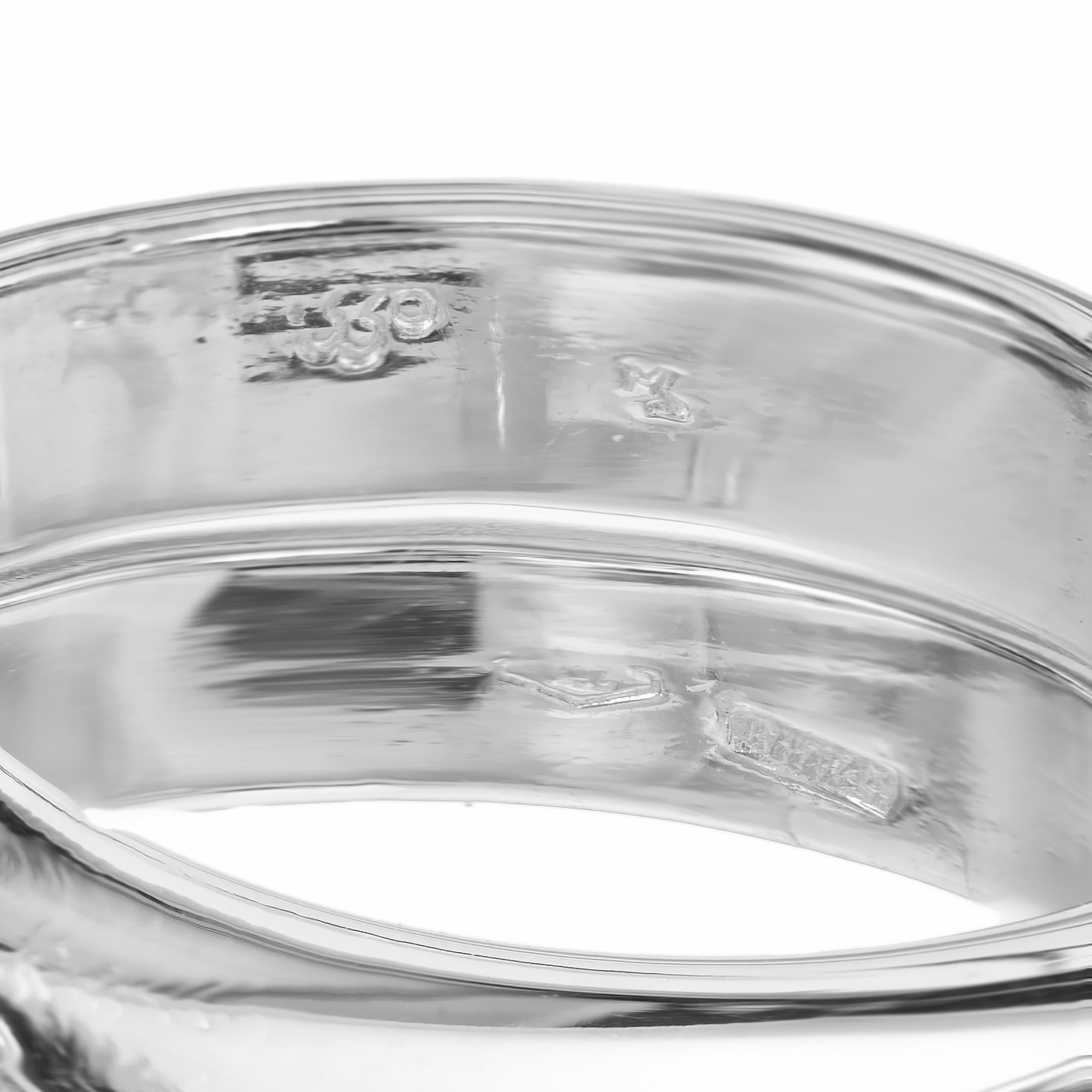Women's .50 Carat Pave Diamond White Gold Wrap Snake Ring  For Sale