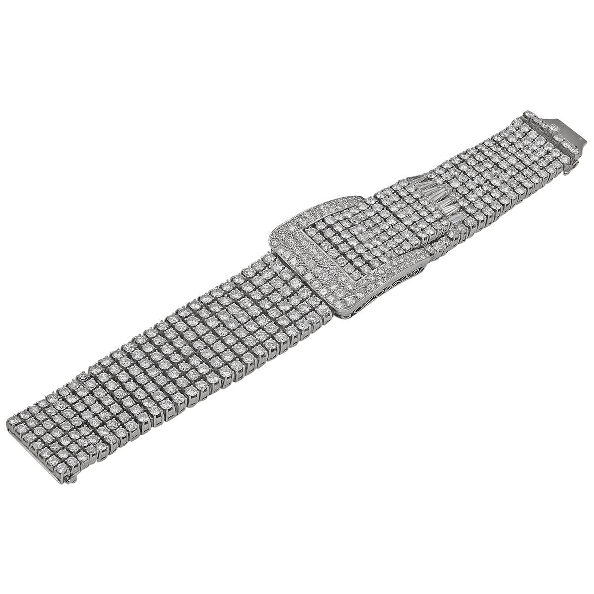 50 Carat Platinum Diamond Buckle Bracelet
