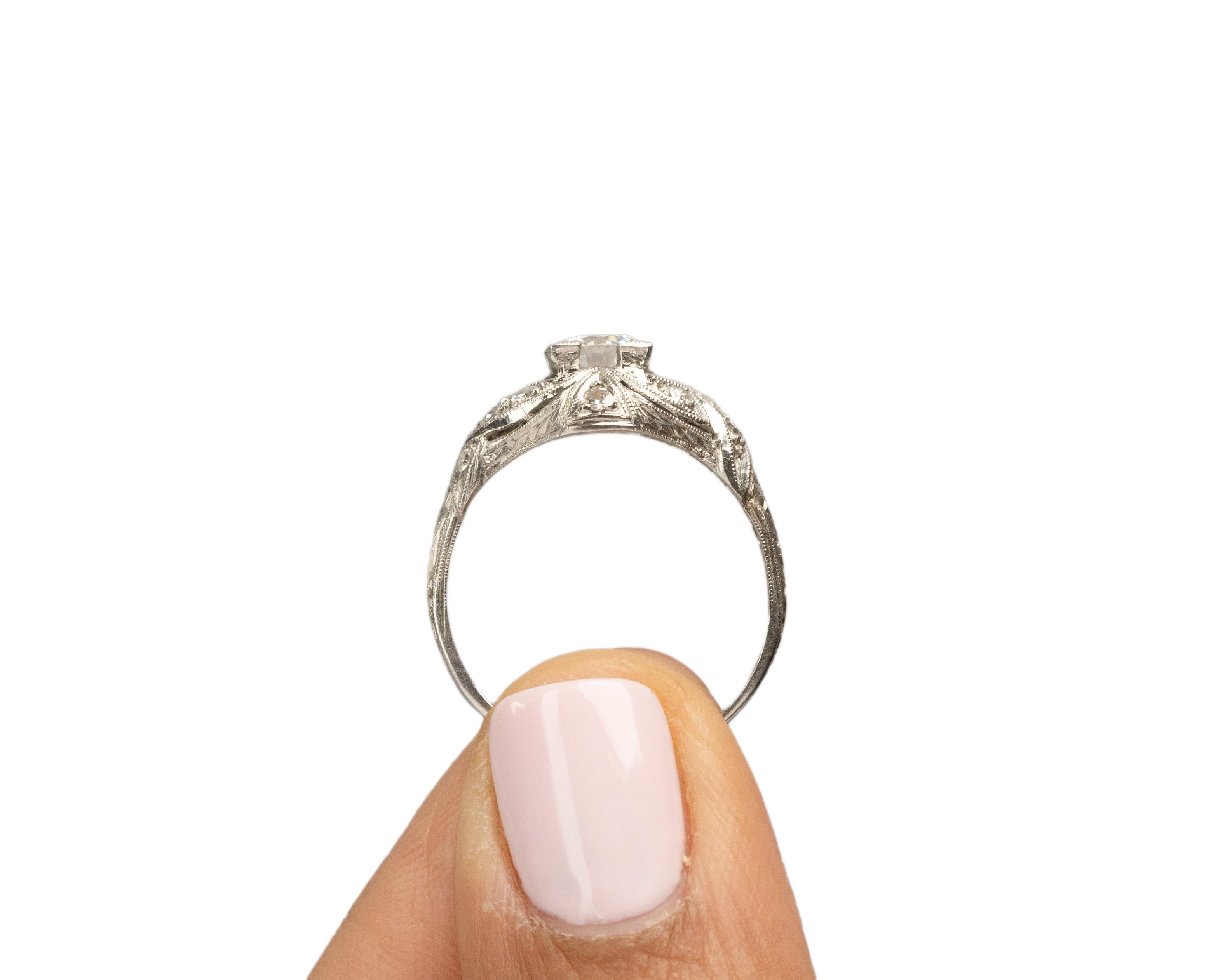 Women's .50 Carat Platinum Diamond Engagement Ring  For Sale
