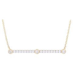 .50 Carat Round Brilliant Diamond Bar Necklace, 14 Karat Yellow Gold