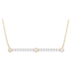 .50 Carat Round Brilliant Diamond Bar Necklace, 14 Karat Yellow Gold