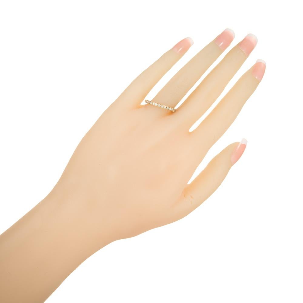 Women's .50 Carat Round Diamond Yellow Gold Eternity Wedding Band Ring For Sale