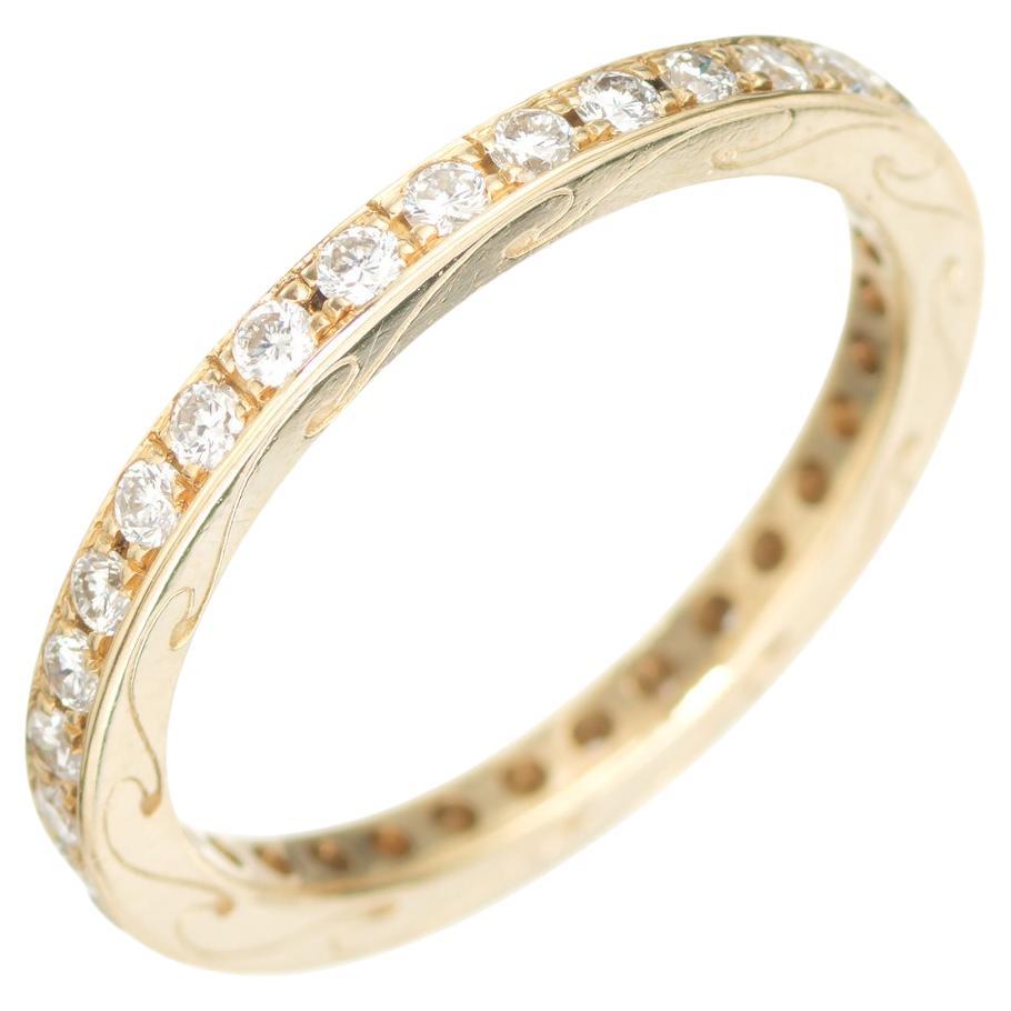 .50 Carat Round Diamond Yellow Gold Eternity Wedding Band Ring For Sale