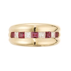 .50 Carat Ruby Diamond Yellow Gold Dome Ring