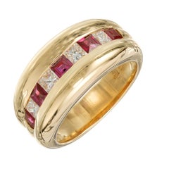 .50 Carat Ruby Diamond Yellow Gold Dome Ring