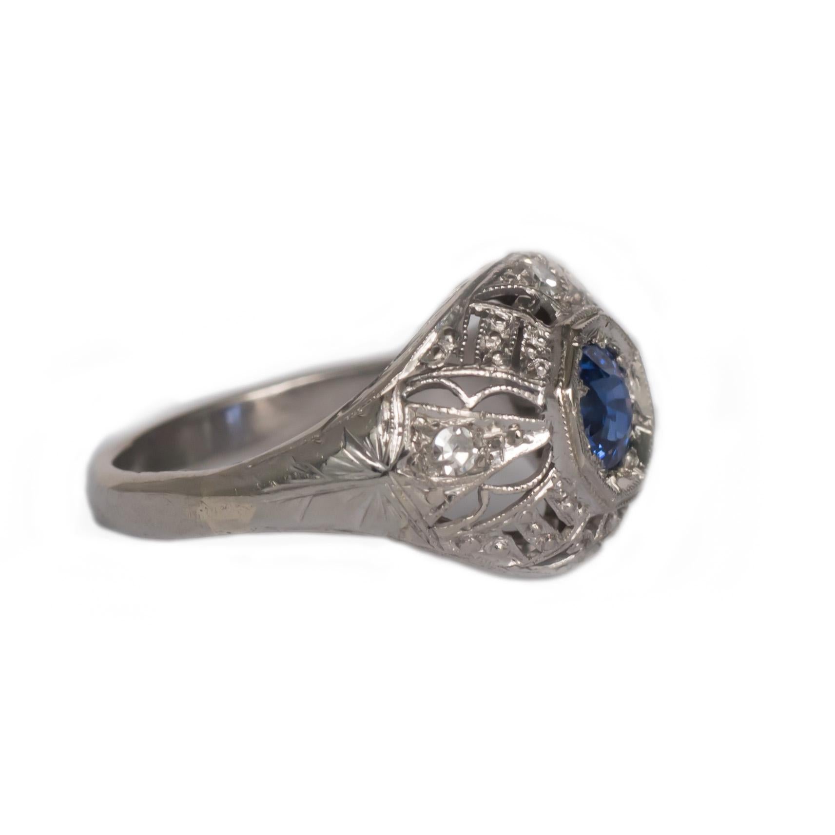 Edwardian .50 Carat Sapphire Platinum Engagement Ring For Sale