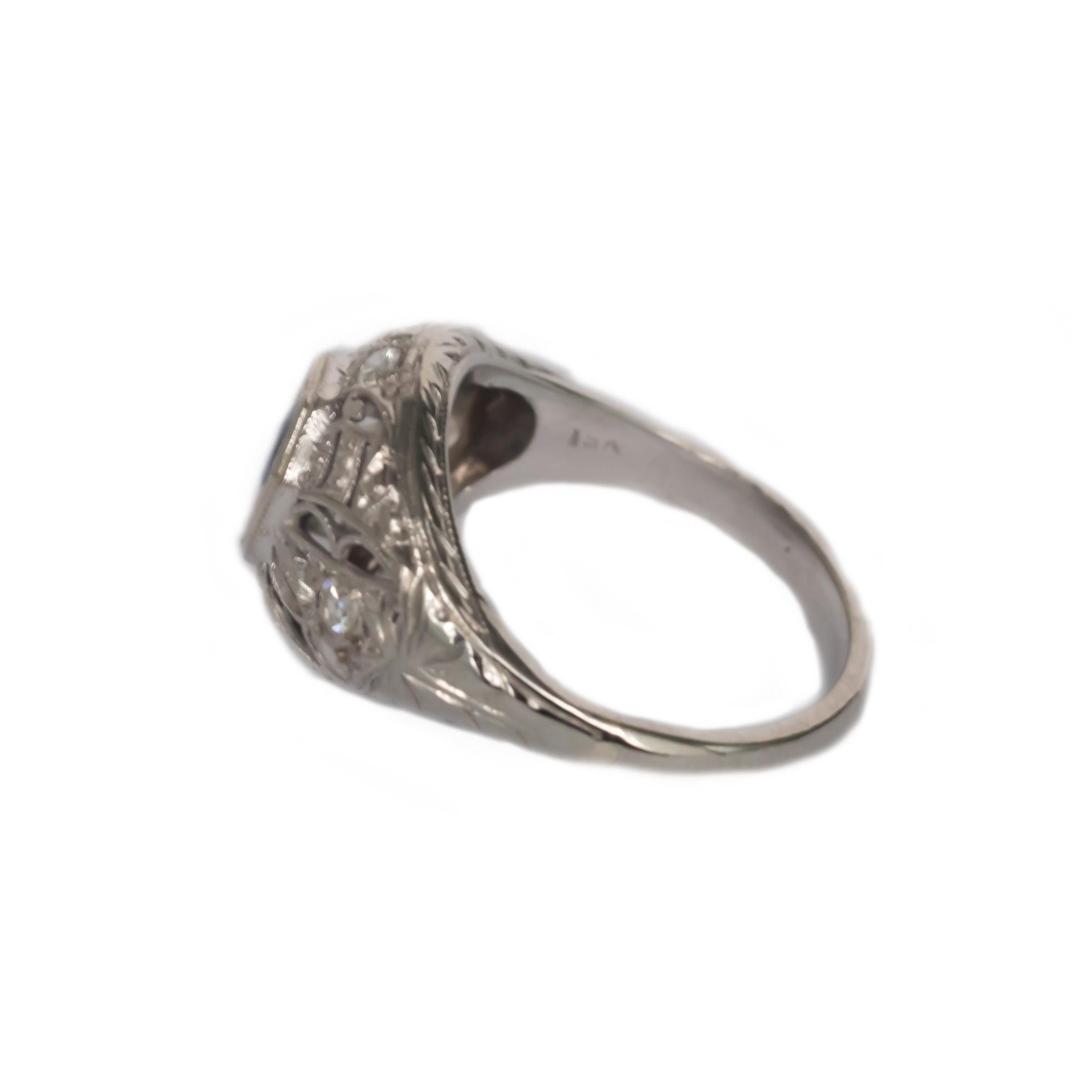 Women's .50 Carat Sapphire Platinum Engagement Ring For Sale