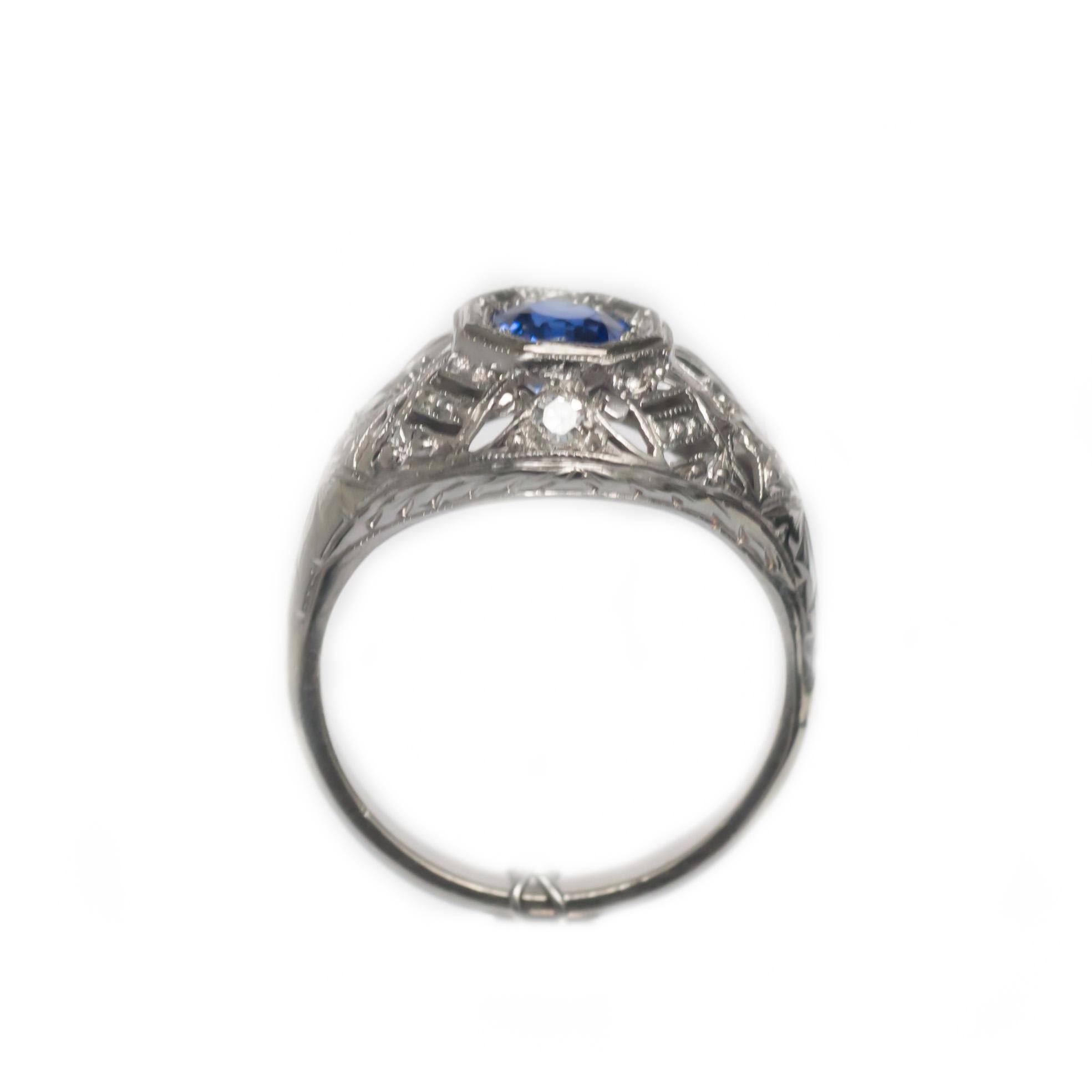 Women's .50 Carat Sapphire Platinum Engagement Ring For Sale