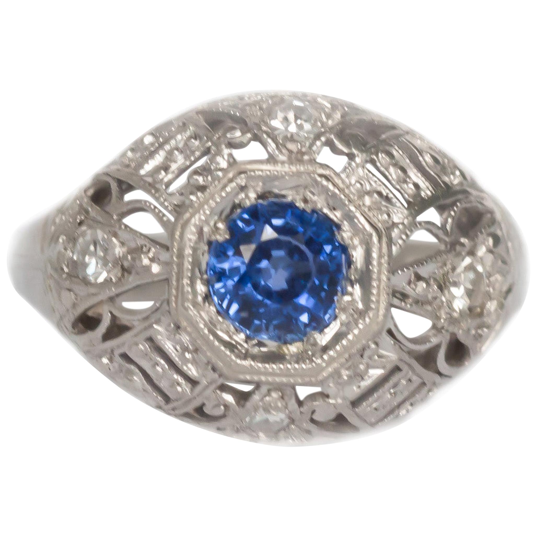 .50 Carat Sapphire Platinum Engagement Ring For Sale