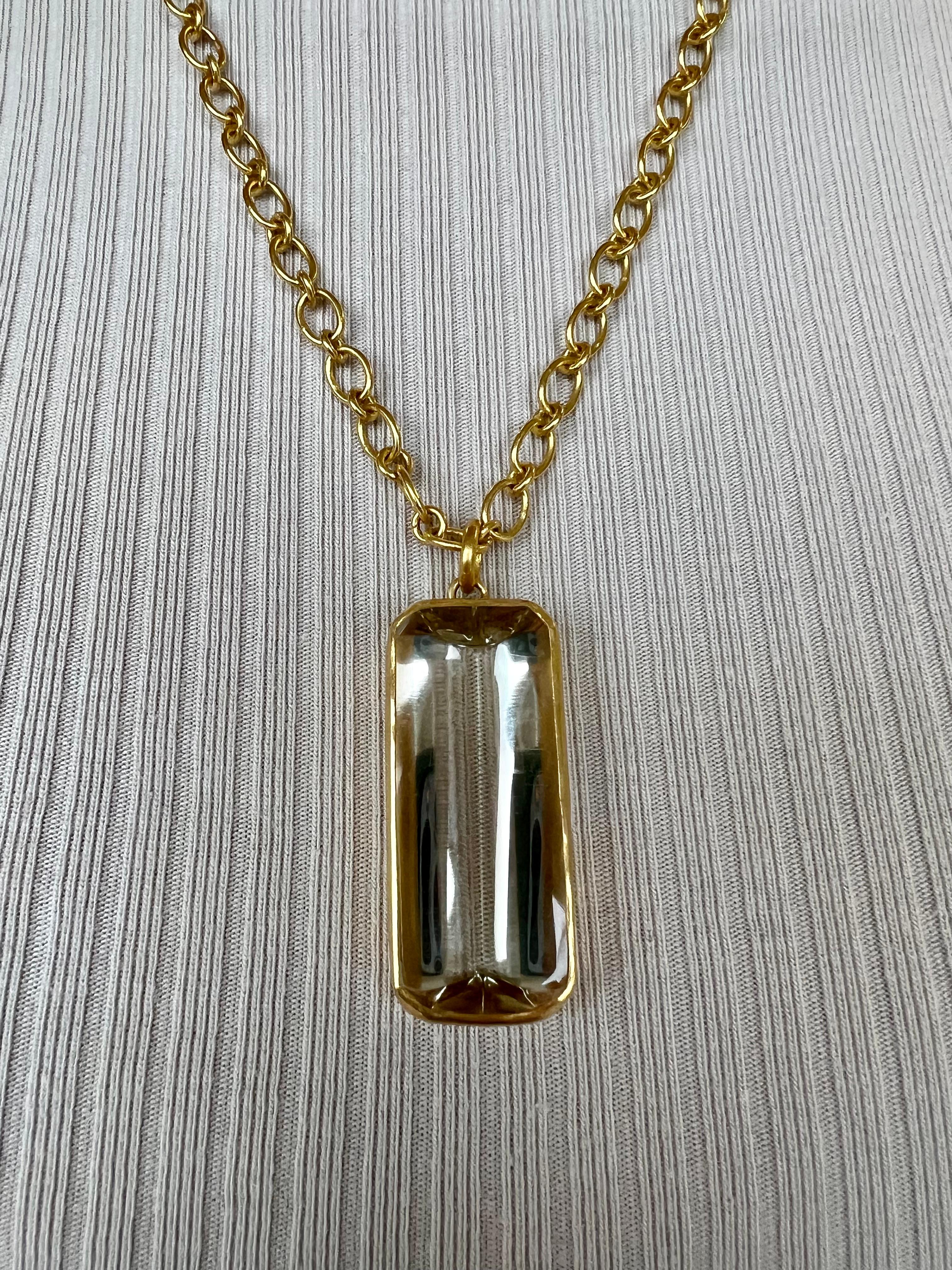 This beautiful large smoky Quartz crystal pendant is set in 22Karat gold.
History & lore:  Smoky Quartz is the national gem of Scotland, in Celtic cultures, Smoky Quartz was sacred to the Druids.
The pendant measures 40 millimeters X 17 millimeters