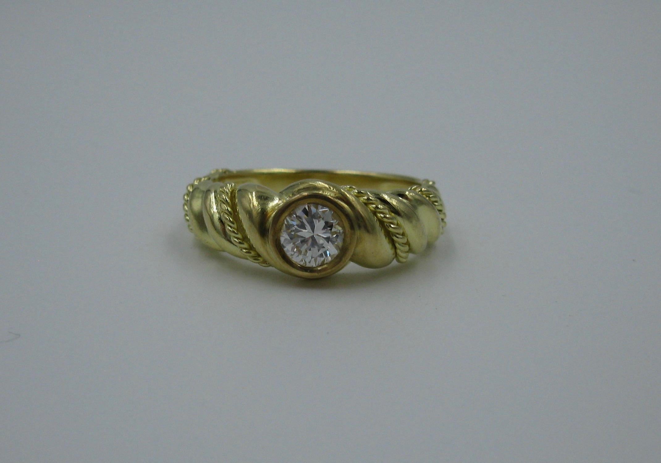 .50 Carat Tiffany & Co. Diamond Ring Engagement Ring E Color 18 Karat Gold 4