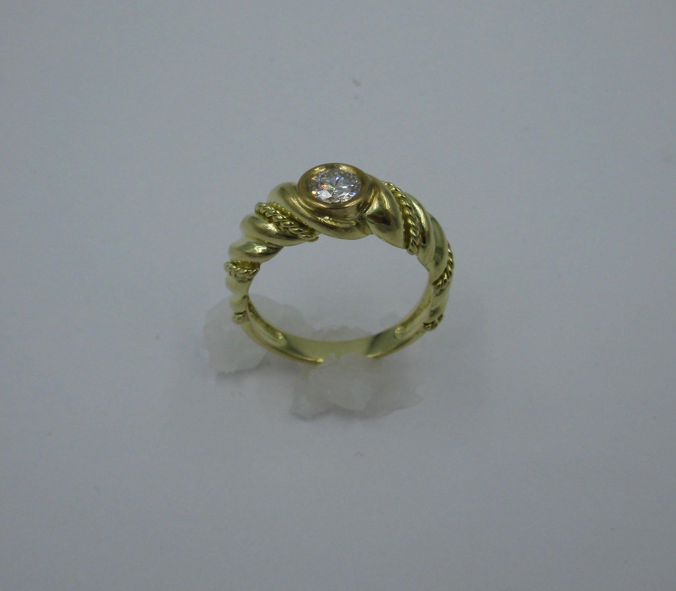 .50 Carat Tiffany & Co. Diamond Ring Engagement Ring E Color 18 Karat Gold In Excellent Condition In New York, NY