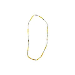 50 Carat Total Multi-Color Faceted Diamond Briolette Necklace in 14 Karat Gold