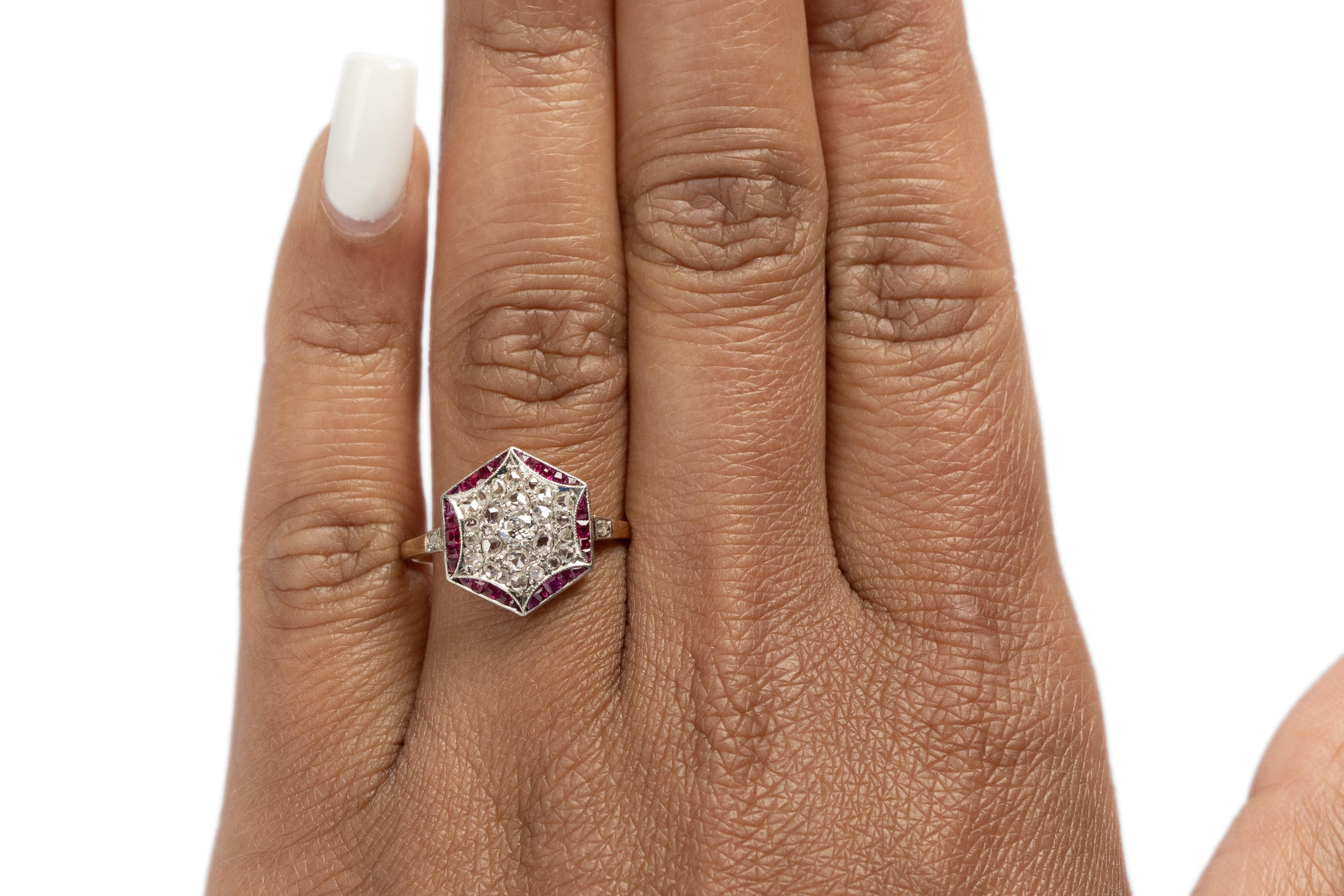 Verlobungsring, .50 Karat Gesamtgewicht Art Deco Diamant 14 Karat Gelbgold im Zustand „Gut“ im Angebot in Atlanta, GA