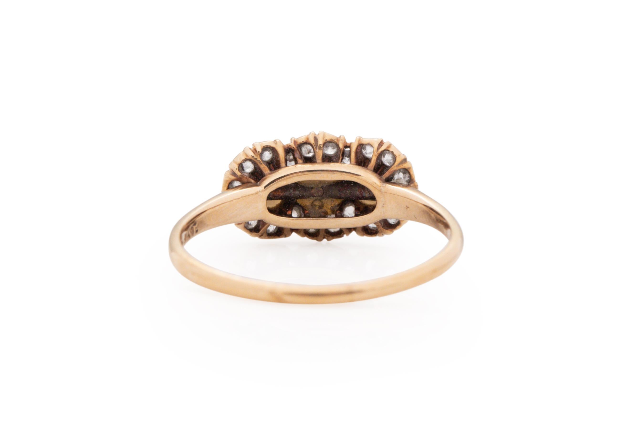 Edwardian .50 Carat Total Weight Art Deco Diamond 14 Karat YG Pearl Engagement Ring For Sale