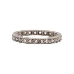 .50 Carat Total Weight Art Deco Diamond 18 Karat White Gold Engagement Ring