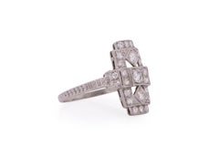.50 Carat Total Weight Art Deco Diamond Platinum Engagement Ring