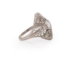 .50 Carat Total Weight Art Deco Diamond Platinum Engagement Ring