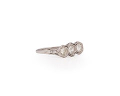 .50 Carat Total Weight Art Deco Diamond Platinum Engagement Ring