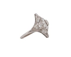 .50 Carat Total Weight Art Deco Diamond Platinum Engagement Ring