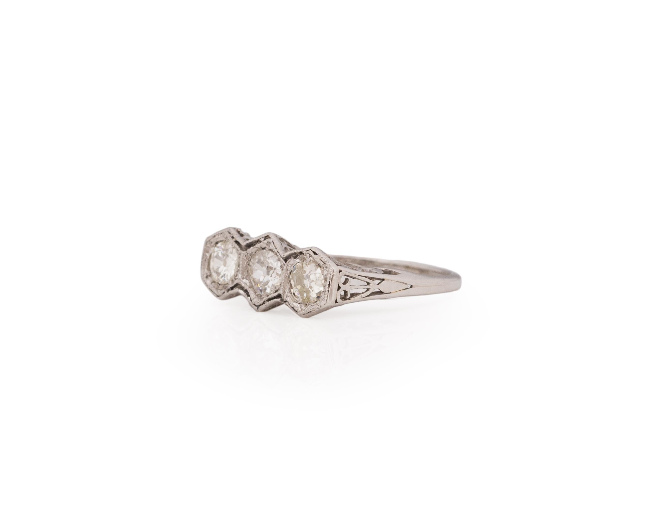 50 Karat Gesamtgewicht Art Deco Diamant Platin Verlobungsring (Art déco) im Angebot