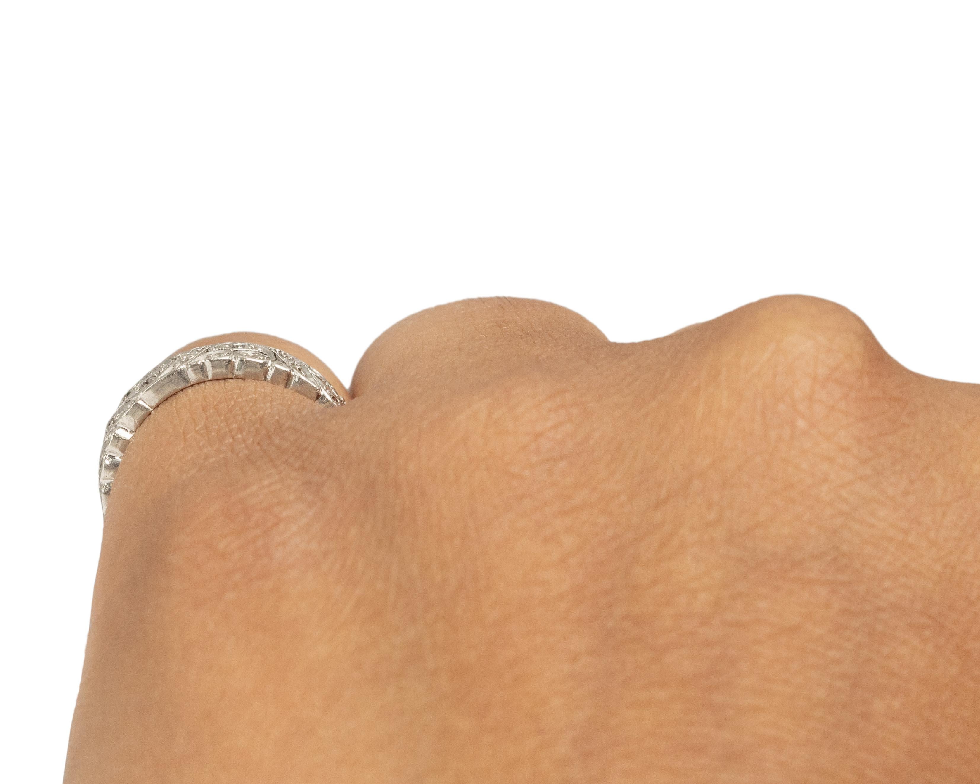 Women's .50 Carat Total Weight Art Deco Diamond Platinum Engagement Ring For Sale