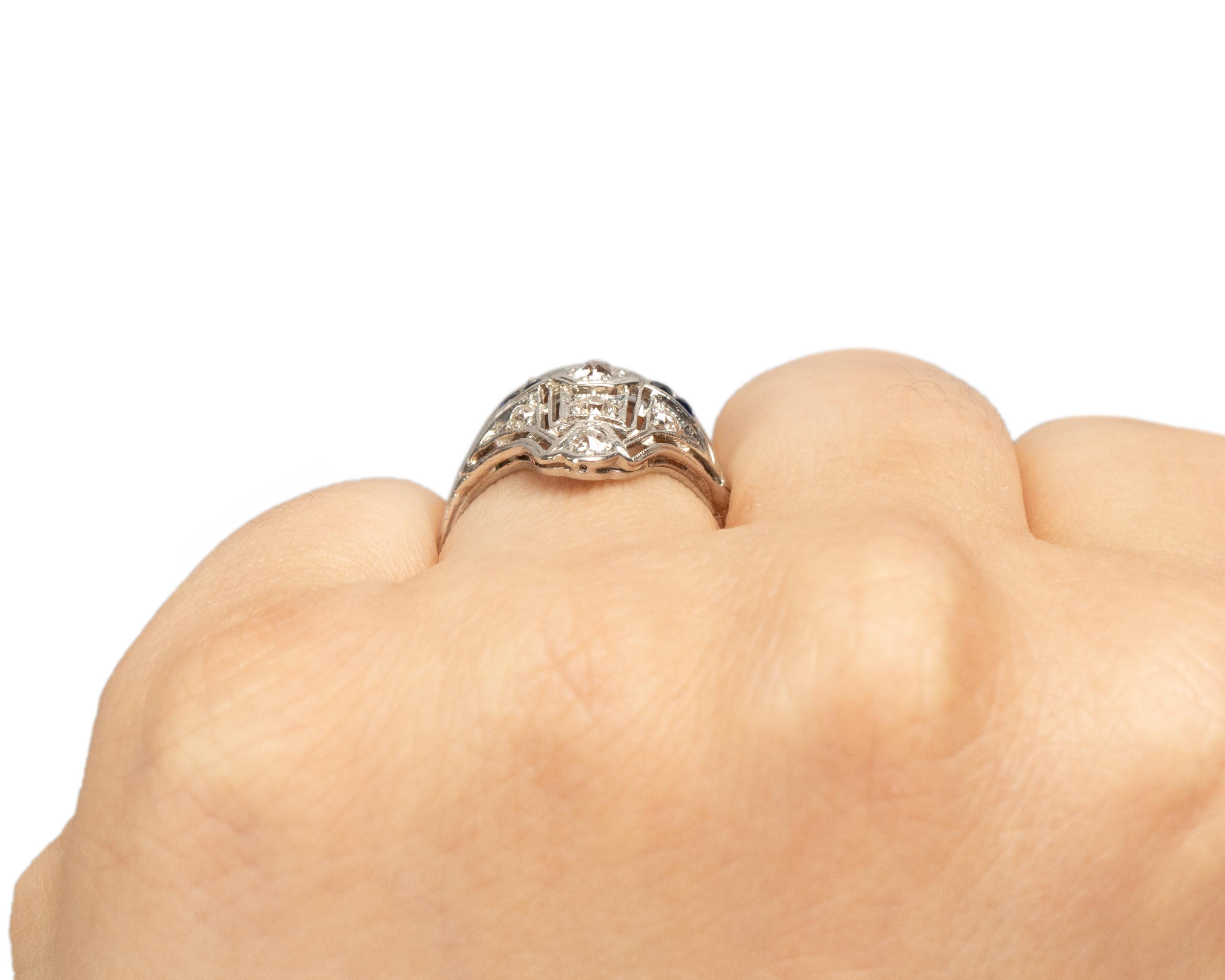 .50 Carat Total Weight Art Deco Diamond Platinum Engagement Ring For Sale 1