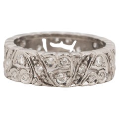 Vintage .50 Carat Total Weight Art Deco Diamond Platinum Engagement Ring