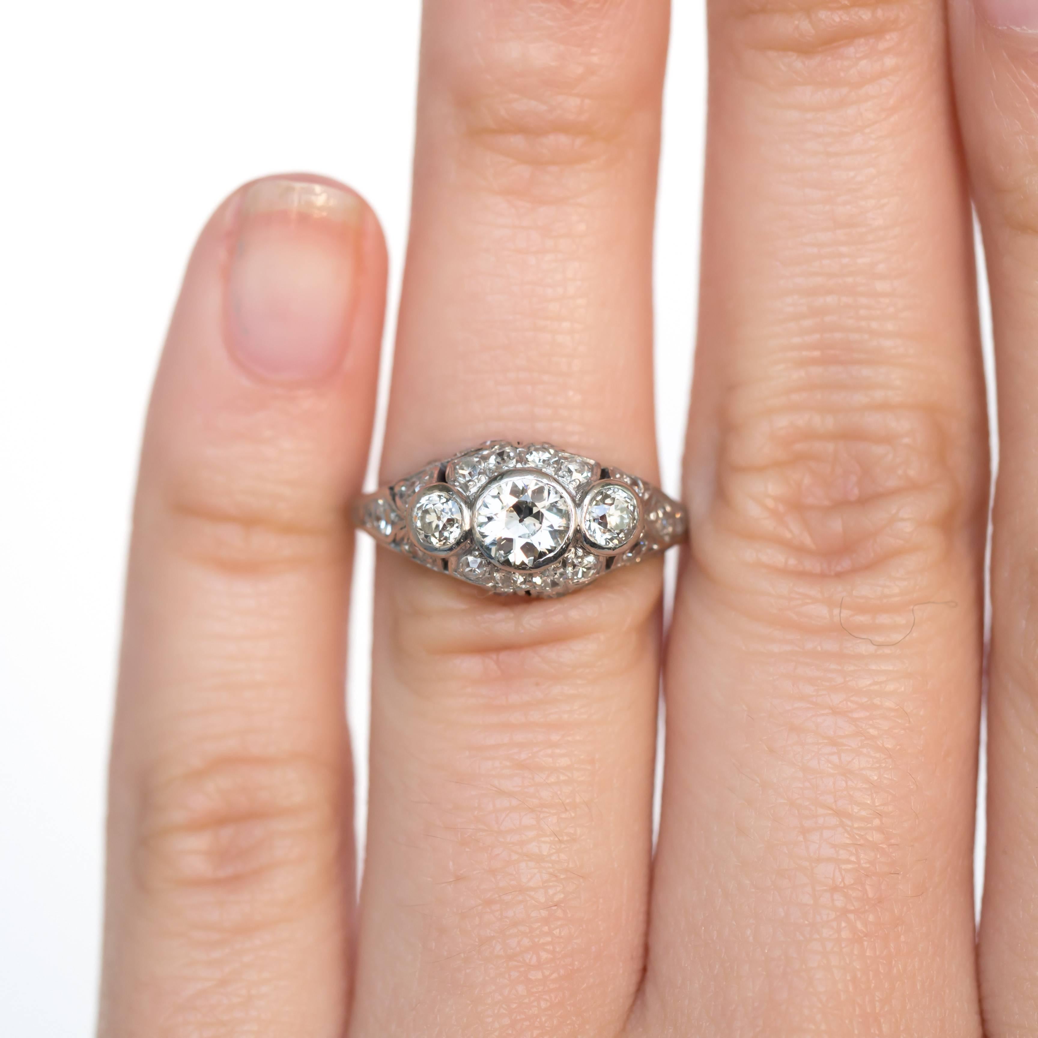 .50 Carat Total Weight Diamond Platinum Engagement Ring 1