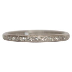 Antique .50 Carat Total Weight Diamond Platinum Engagement Ring
