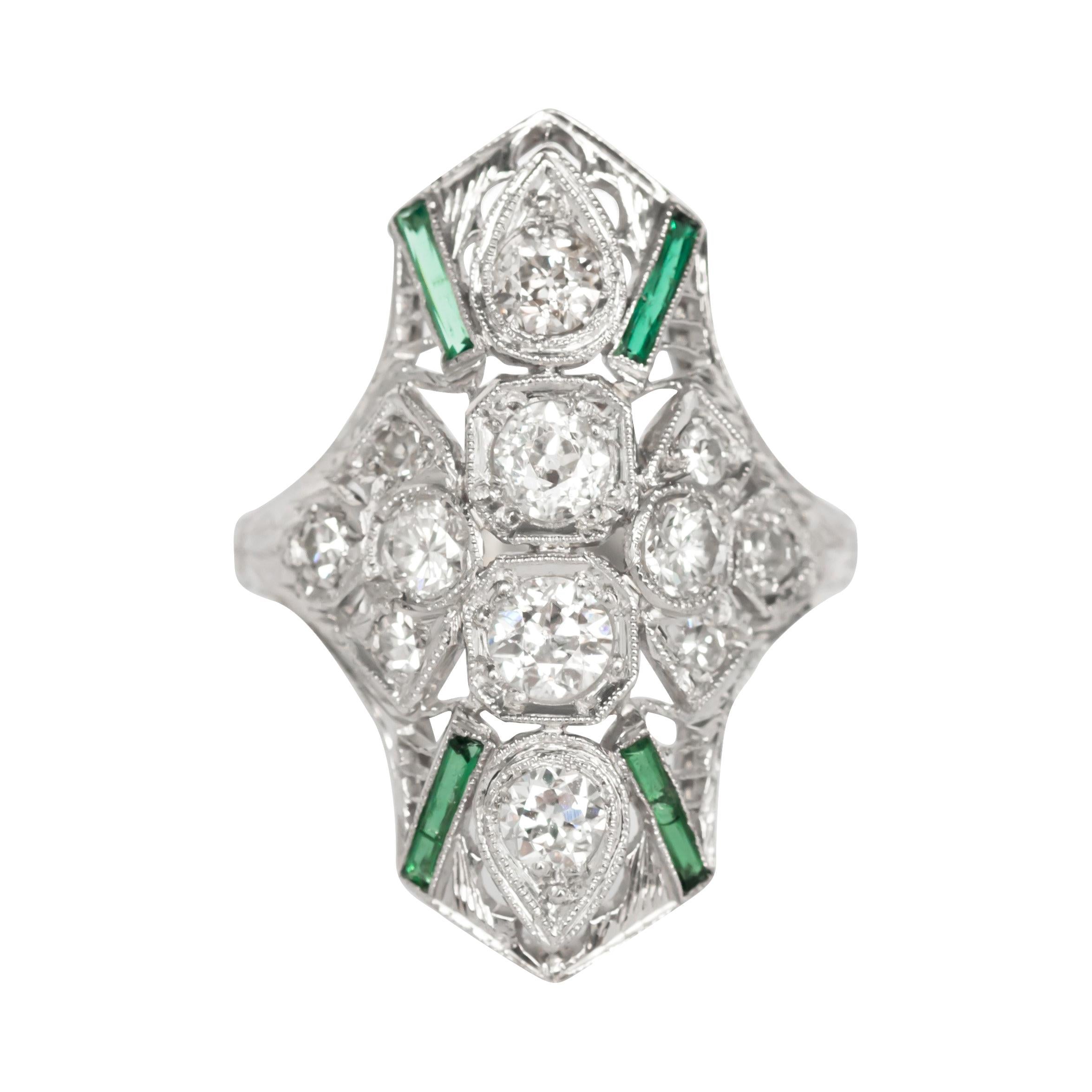 Bague de fiançailles en platine avec diamant d'un poids total de 0,50 carat