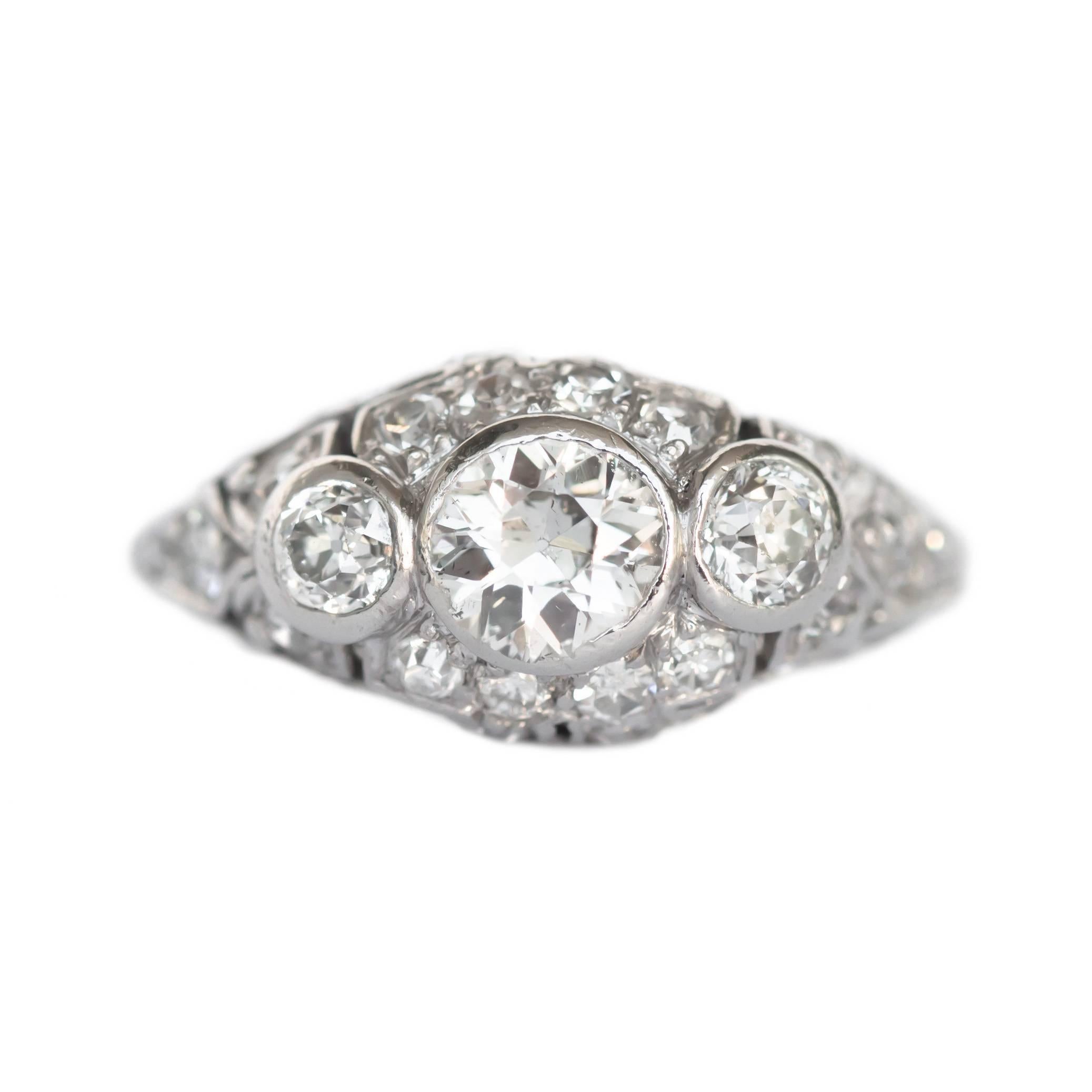 .50 Carat Total Weight Diamond Platinum Engagement Ring